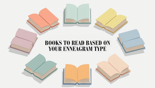 Nine books arranged in a circle representing the Enneagram types