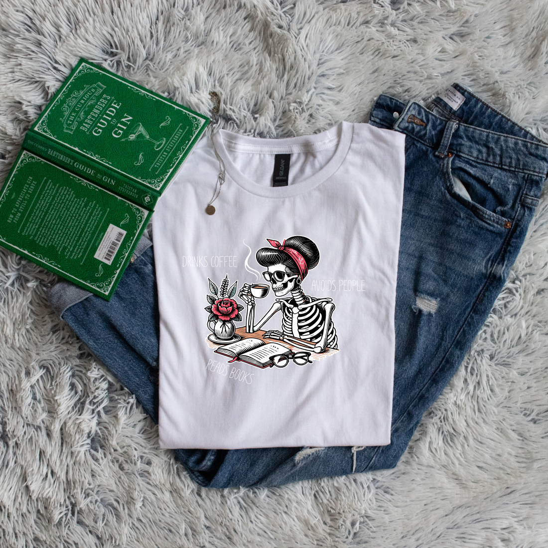 Drinks coffee, avoids people, reads books