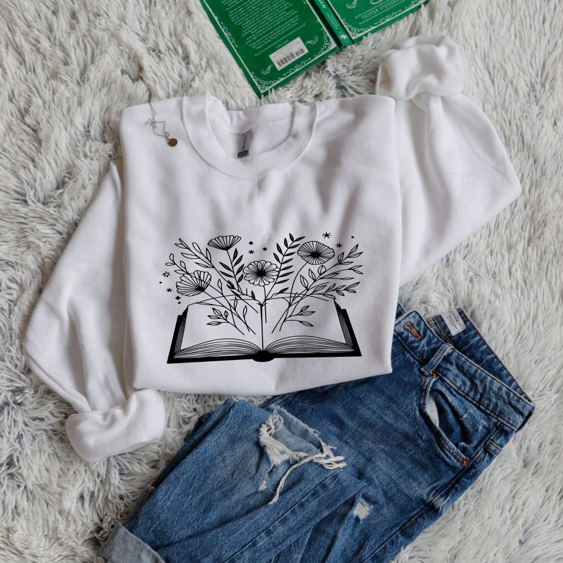 Flowers growing out from Book