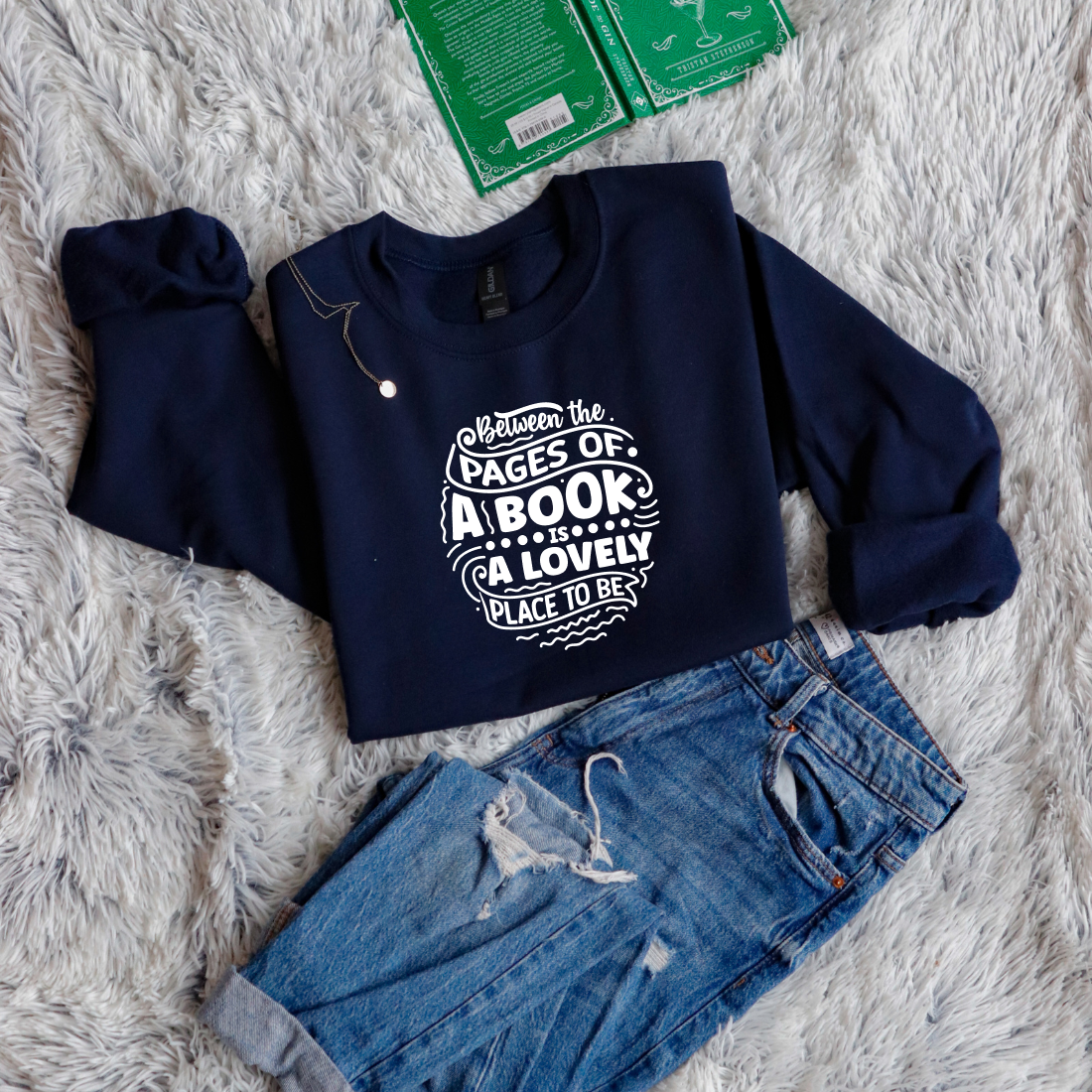 Between the pages of a book is a lovely place to be circle style