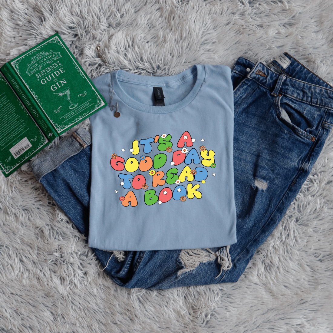 Its a good day to read a book bubble letters with flowers color - Bookish Wardrobe