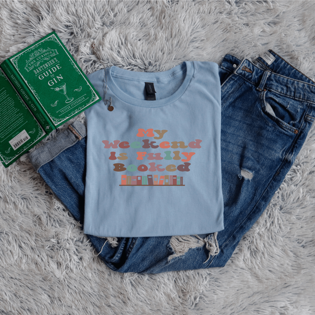 My Weekend Is Fully Booked bubble letters color - Bookish Wardrobe