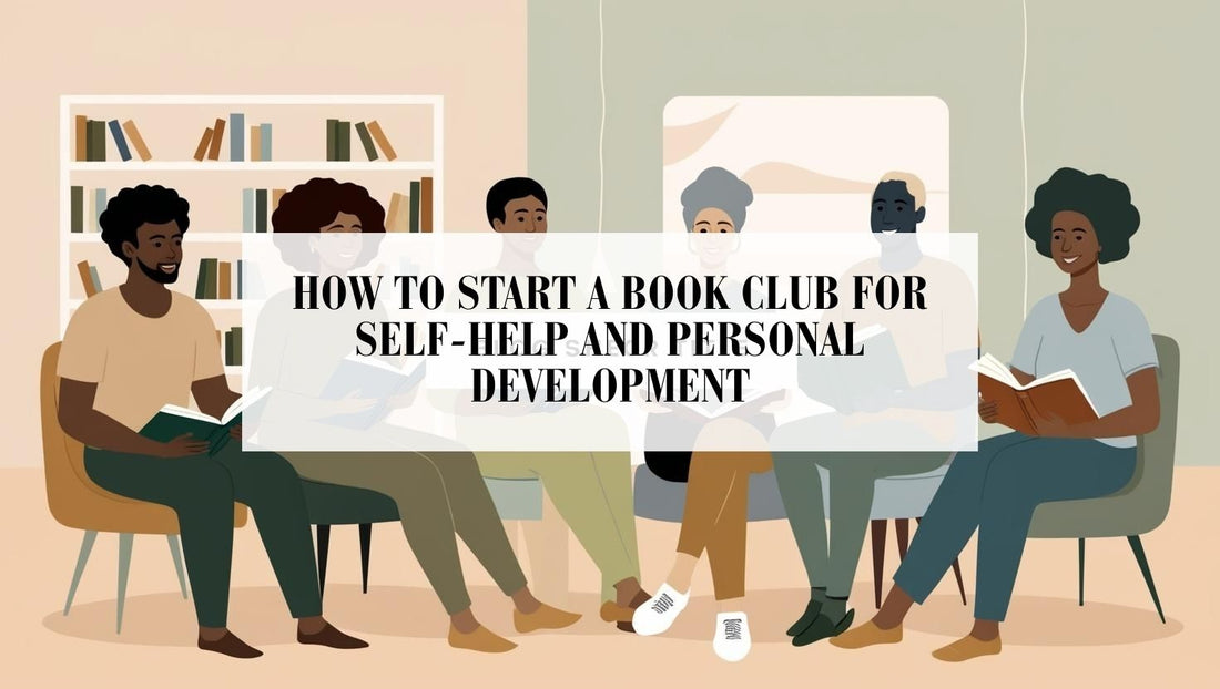 Readers in a circle sharing self-help books and journals in a cozy setting.