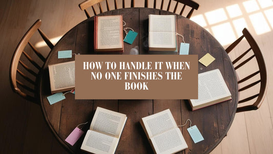 Half-finished books and empty chairs at a quiet book club meeting.