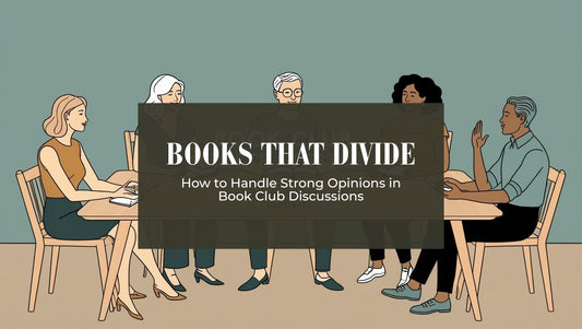 Minimalist line‑art illustration of a diverse book club meeting engaged in thoughtful, respectful discussion.