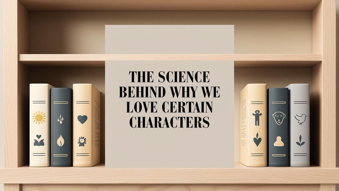 Aesthetic bookshelf showing character emotions like joy, sorrow, and bravery in a minimalist design.