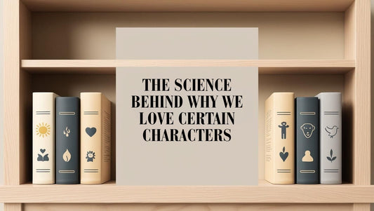 Aesthetic bookshelf showing character emotions like joy, sorrow, and bravery in a minimalist design.