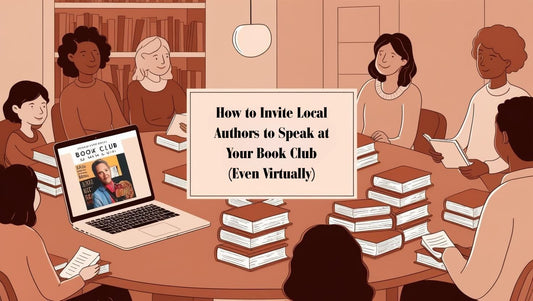 Virtual book club meeting with author guest speaking to members online