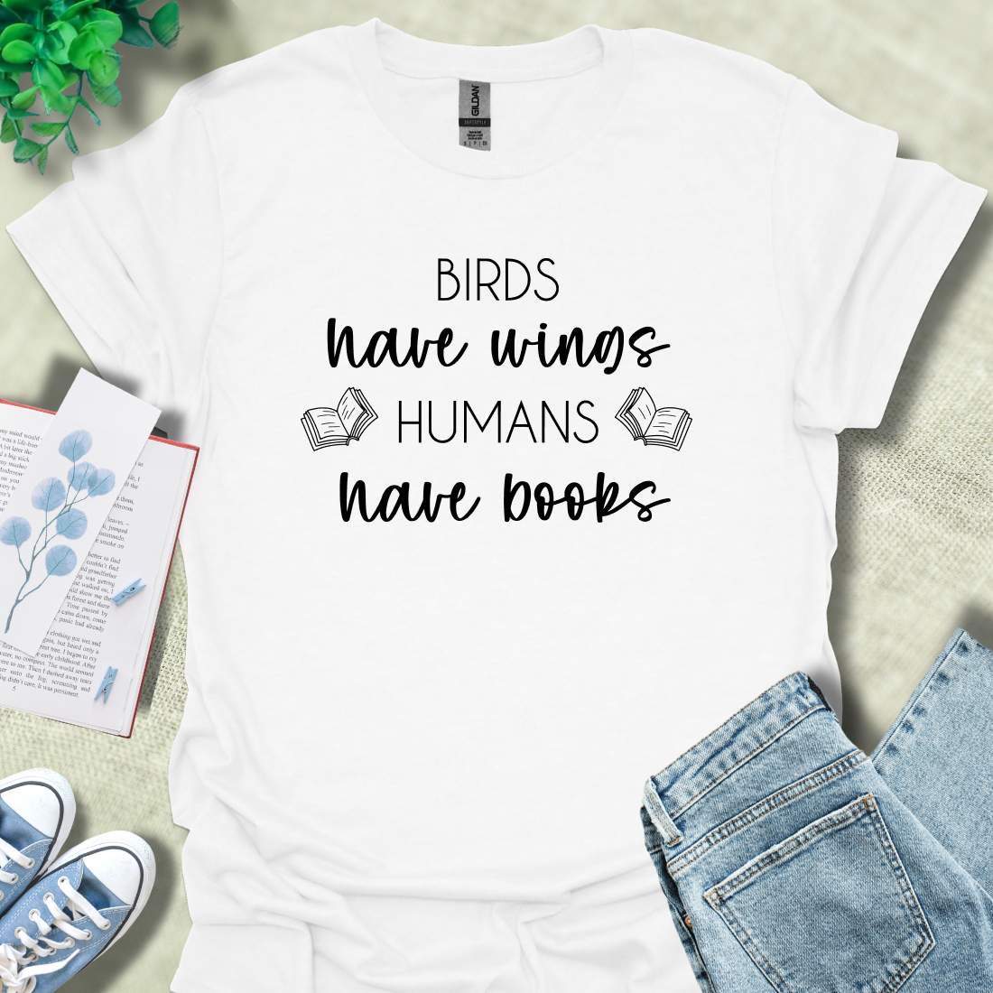 Birds have wings, human have books