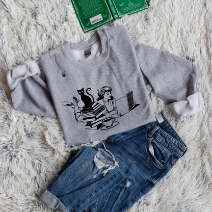 Cat, Girl and Books