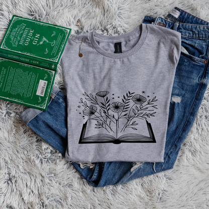 Flowers growing out from Book