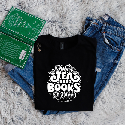 Drink tea read books be happy circle style
