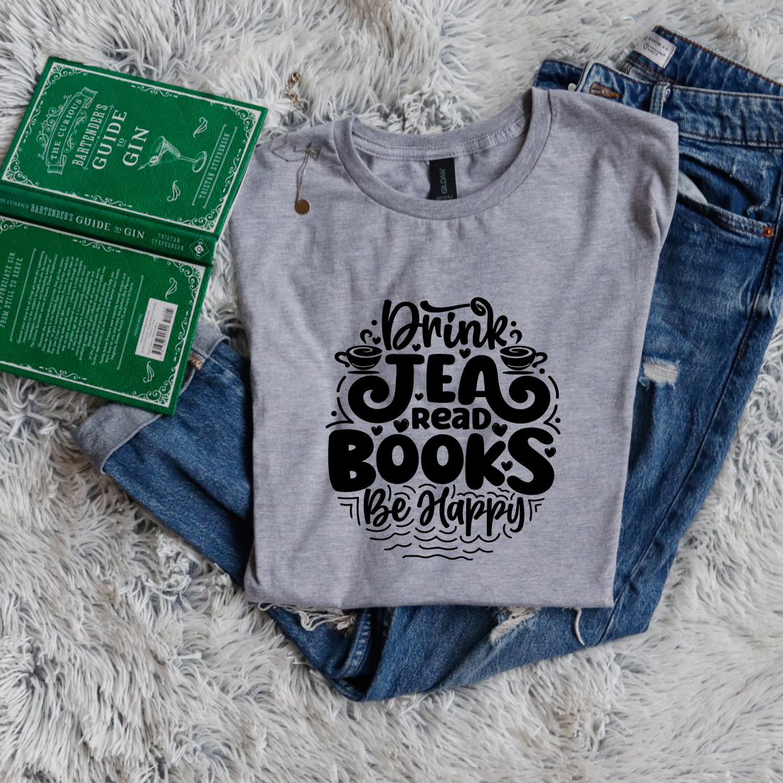 Drink tea read books be happy circle style