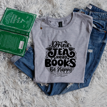 Drink tea read books be happy circle style