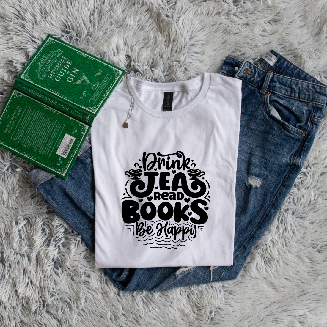 Drink tea read books be happy circle style