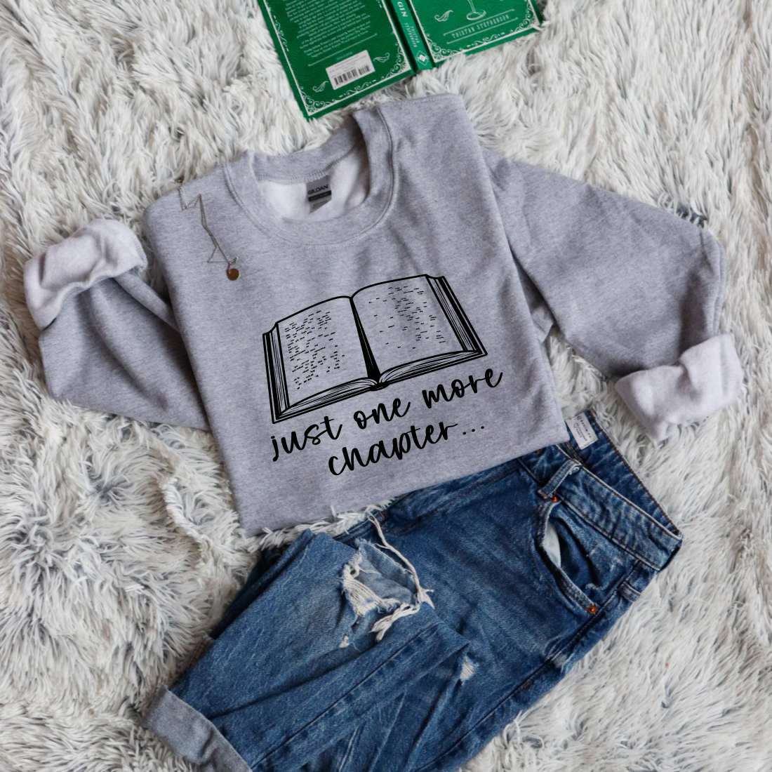 Just one more chapter open book