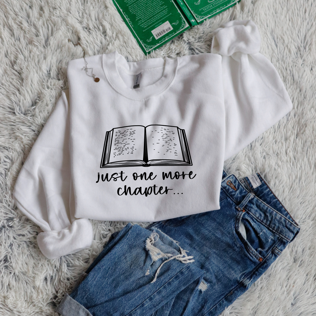 Just one more chapter open book