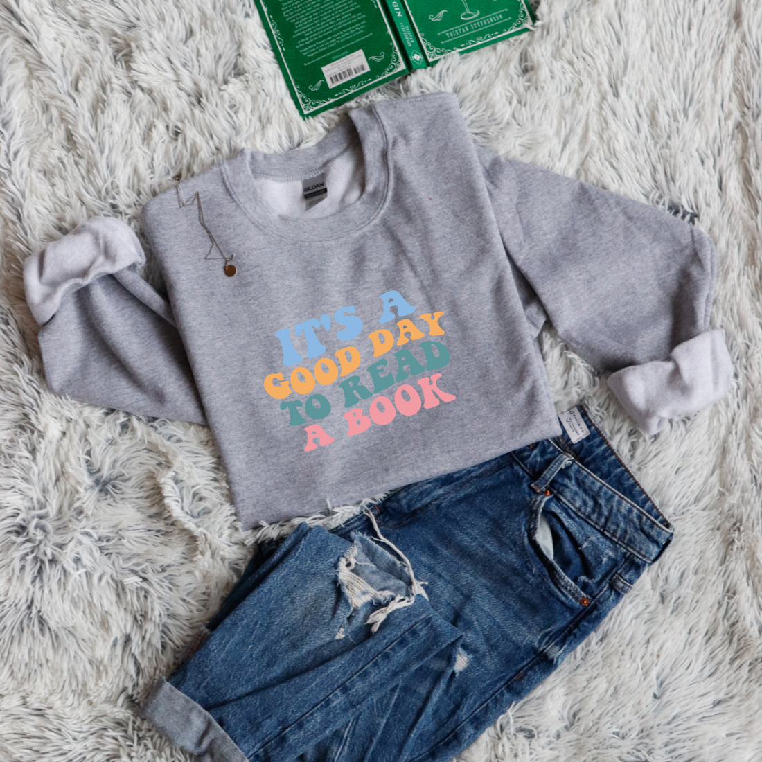 It's a good day to read a book bubble letters pastel