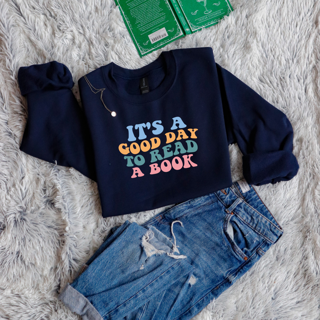 It's a good day to read a book bubble letters pastel