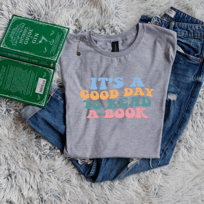 It's a good day to read a book bubble letters pastel