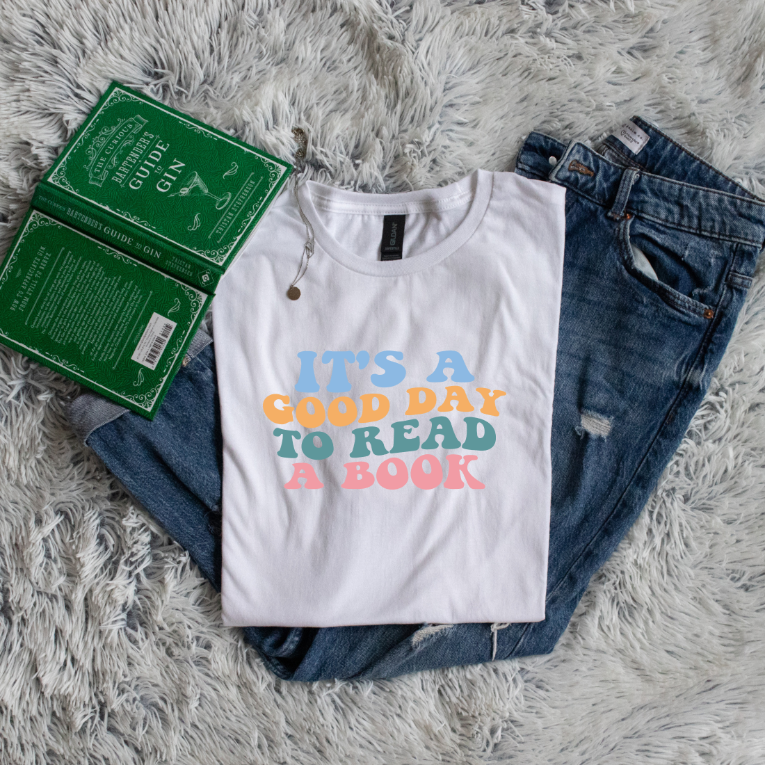 It's a good day to read a book bubble letters pastel