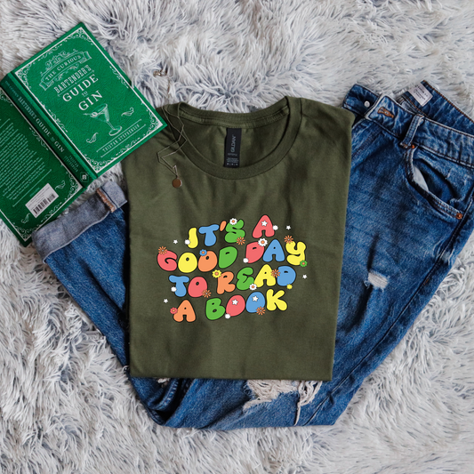 Its a good day to read a book bubble letters with flowers color