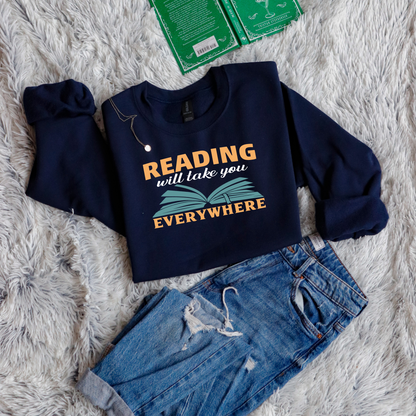 Reading will take you everywhere yellow green