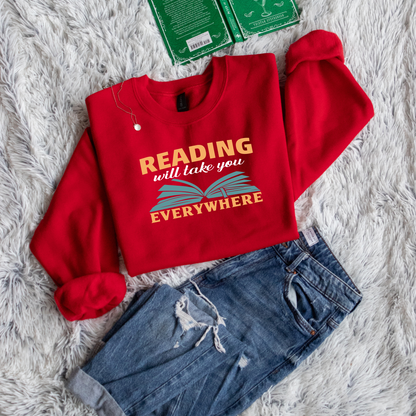 Reading will take you everywhere yellow green