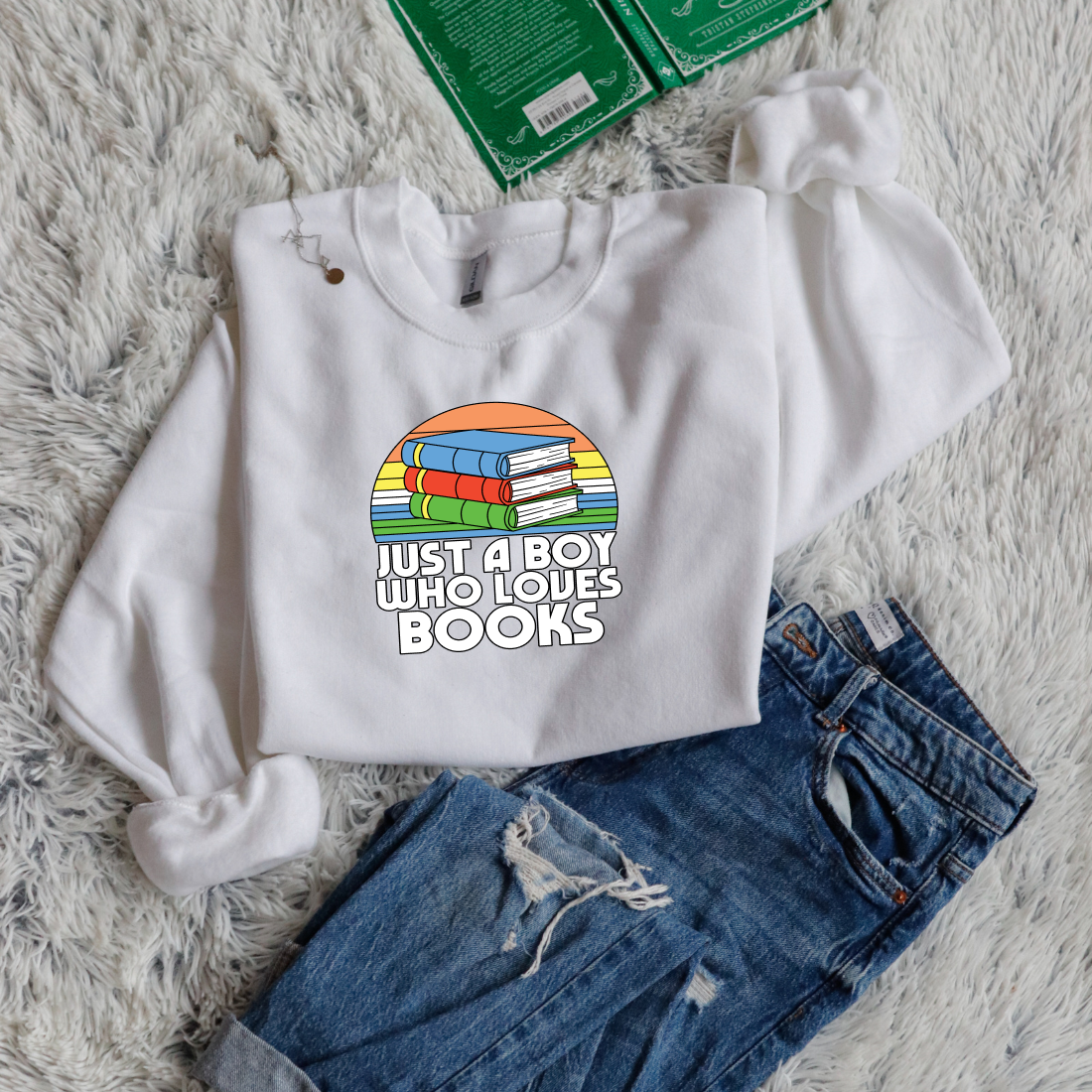 Just a boy who loves books color