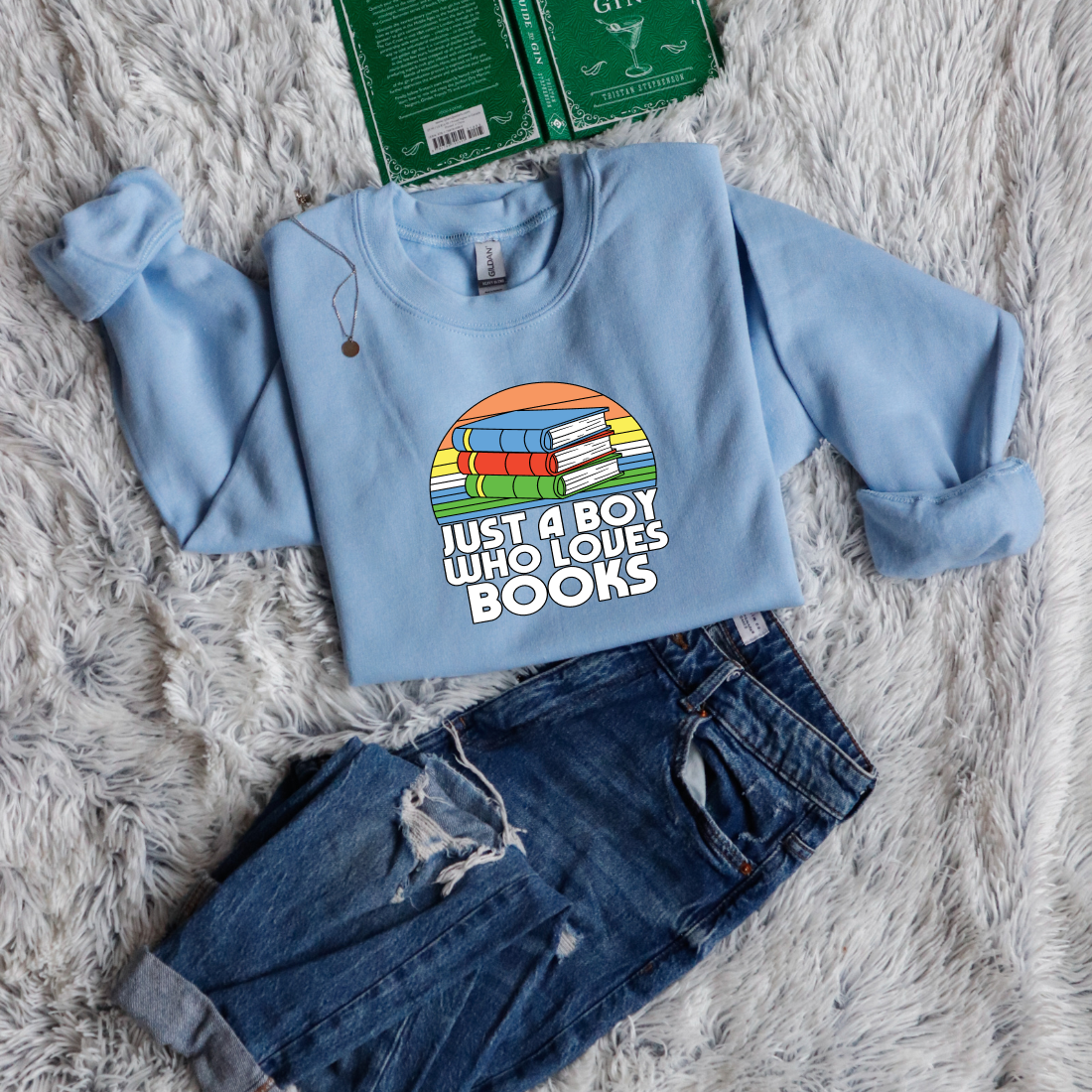 Just a boy who loves books color