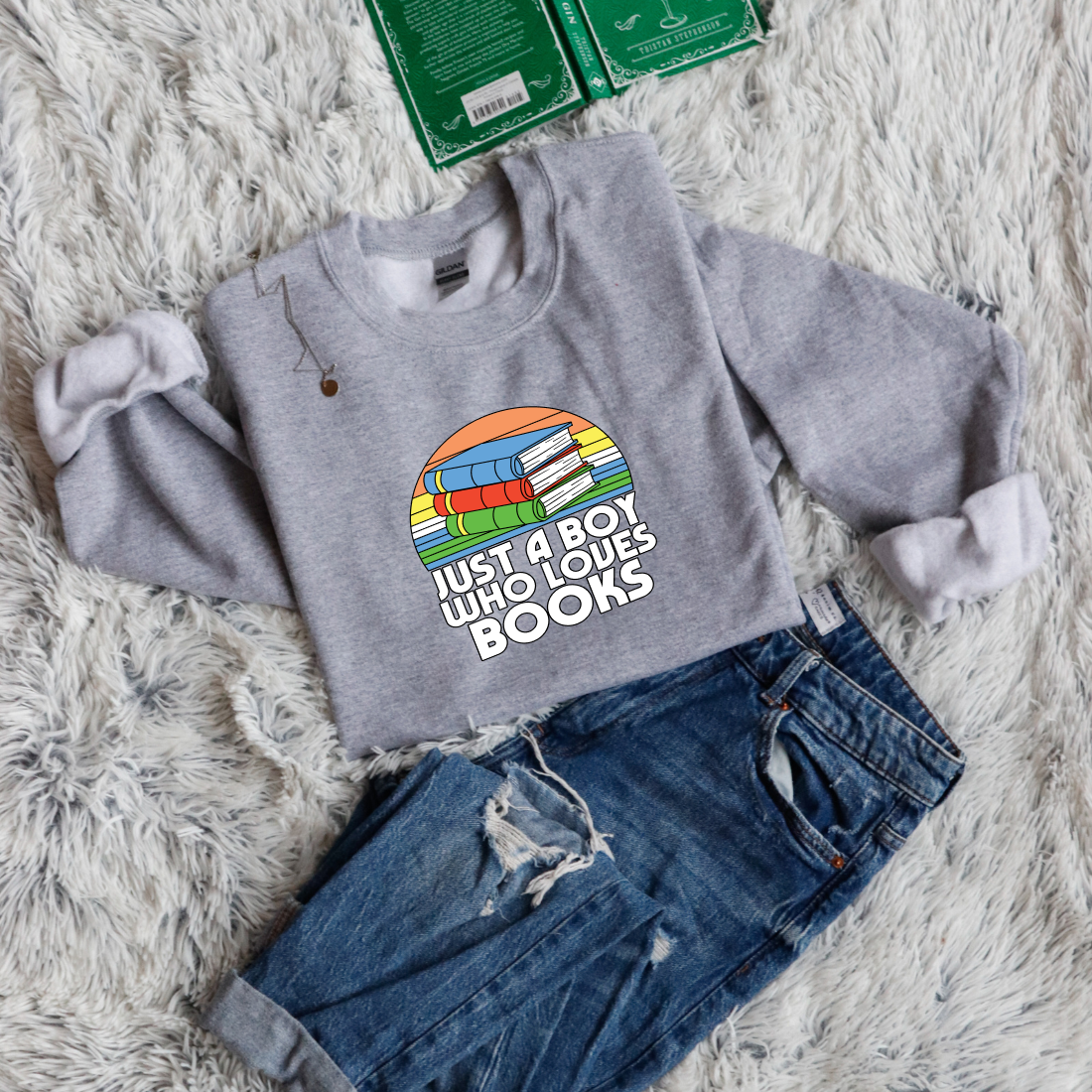 Just a boy who loves books color