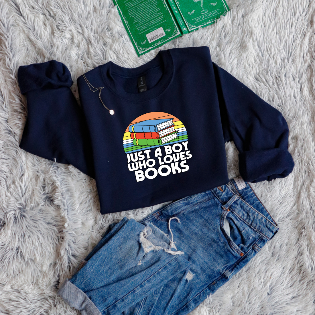 Just a boy who loves books color