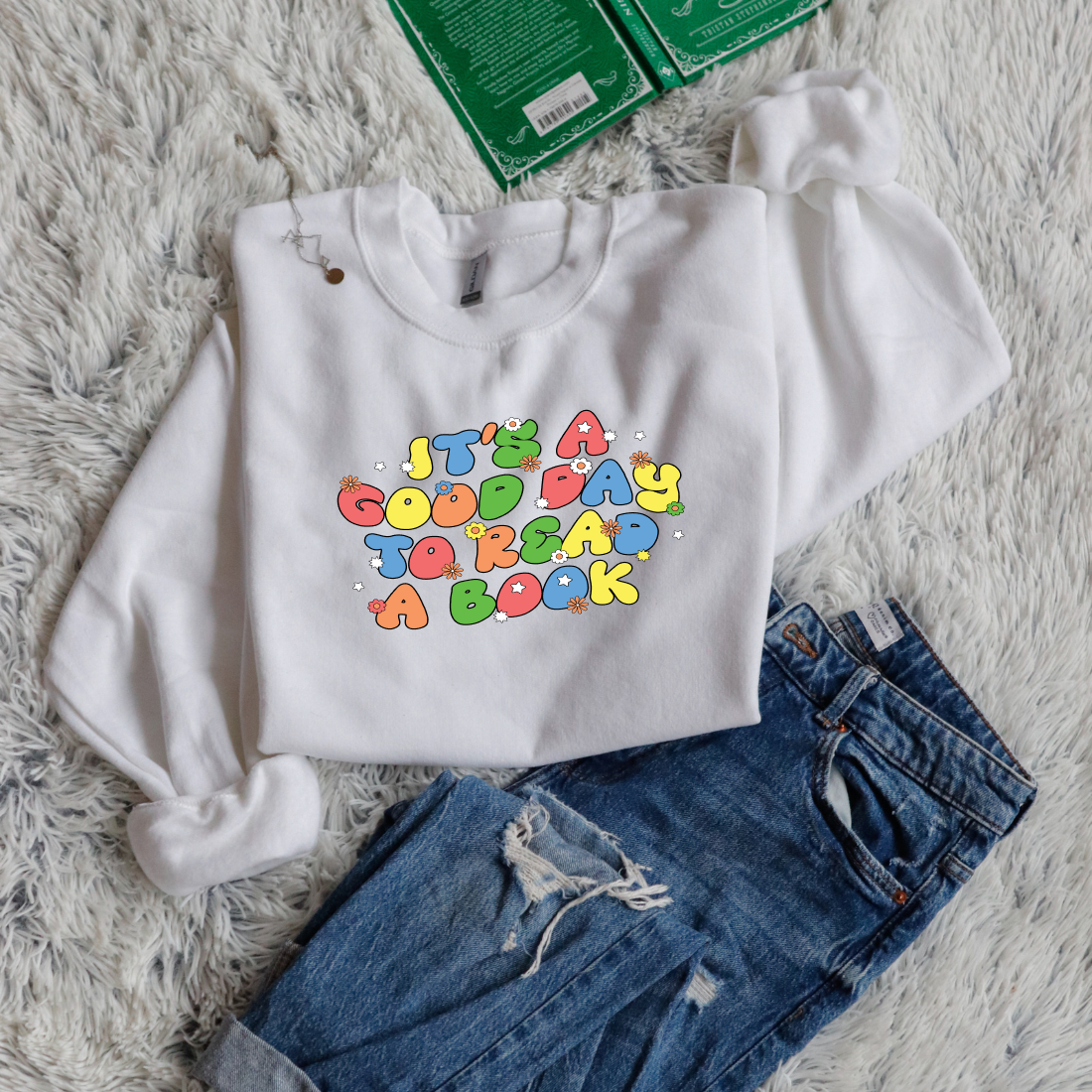 Its a good day to read a book bubble letters with flowers color