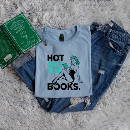 Hot girls read books pinup green
