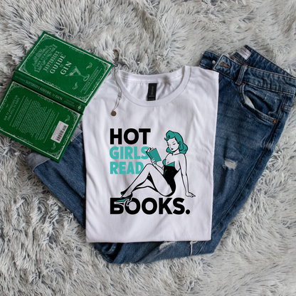 Hot girls read books pinup green