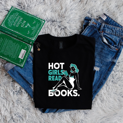 Hot girls read books pinup green