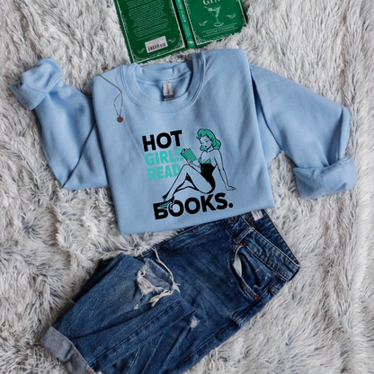 Hot girls read books pinup green
