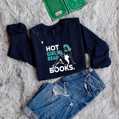 Hot girls read books pinup green