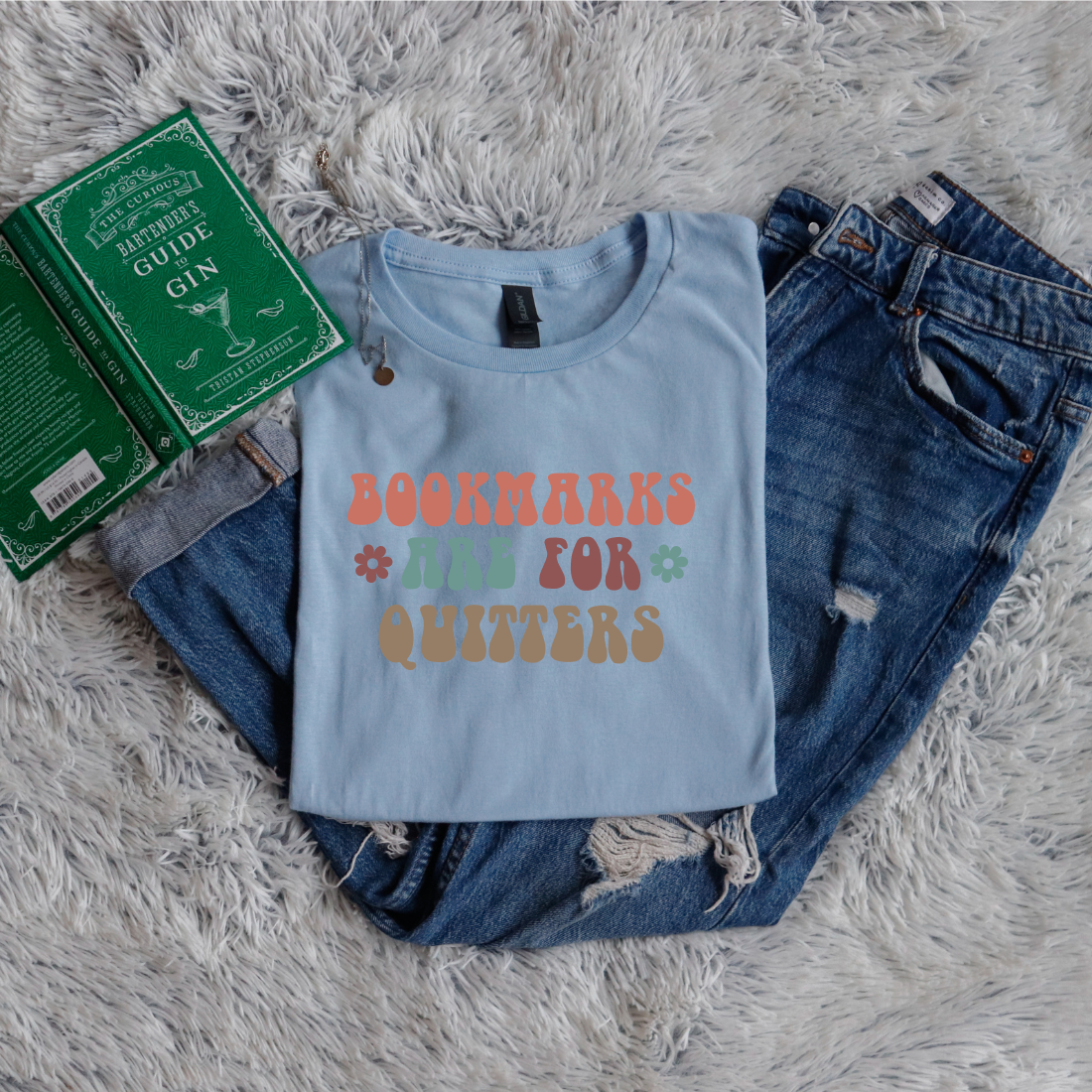 Bookmarks Are For Quitters bubble letters color