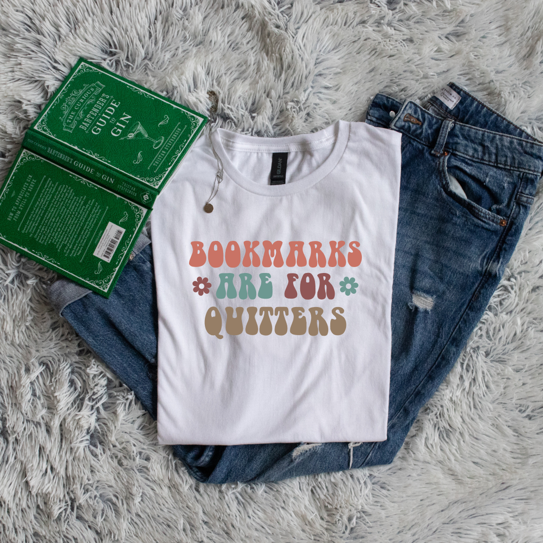 Bookmarks Are For Quitters bubble letters color