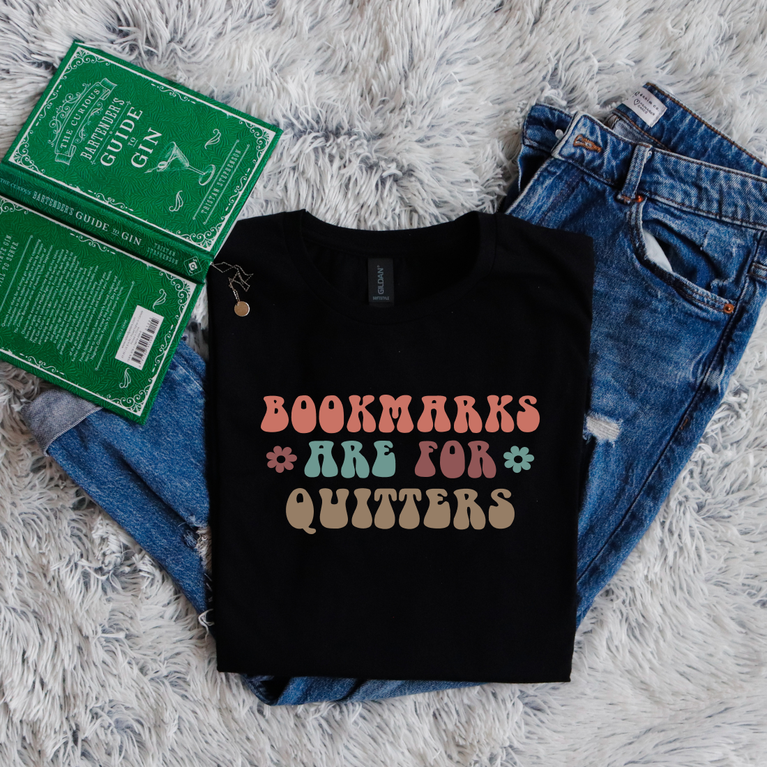 Bookmarks Are For Quitters bubble letters color