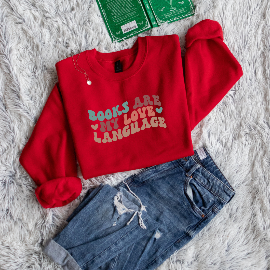 Books Are My Love Language bubble letters color