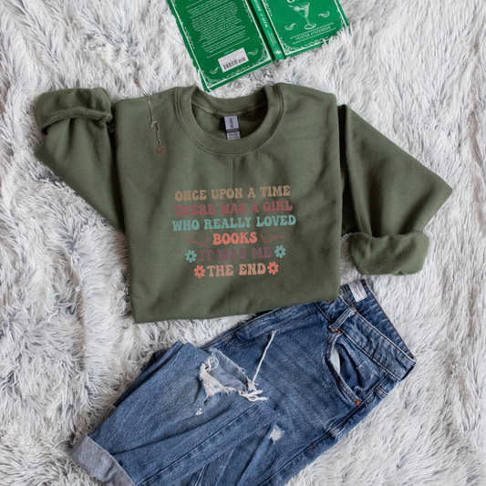 Once Upon A Time there was a girl who really loved books it was me the end bubble letters color
