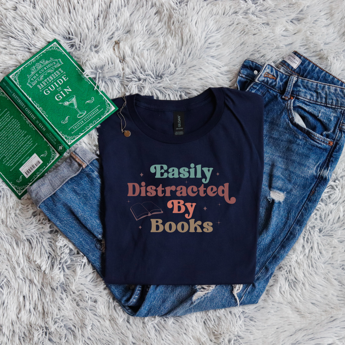 Easily Distracted By Books color