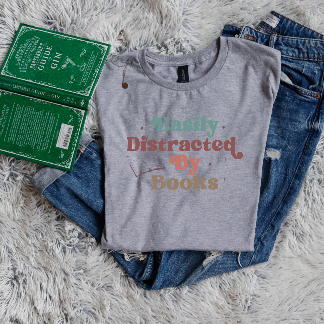 Easily Distracted By Books color